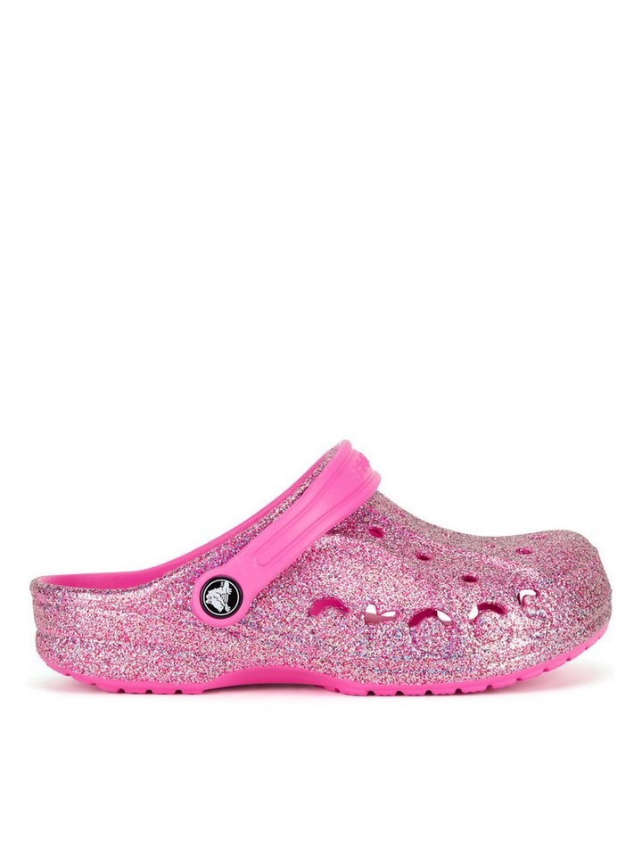 Crocs Mädchen Flip Flops Crocs-BAYA GLITTER CLOG K 207015-7AA Rosa Ros Badepantolette