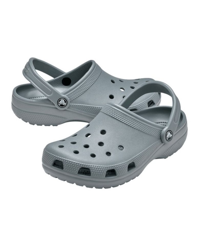 Crocs Sandale Classic Clog Concrete grau/blau Badeschuh