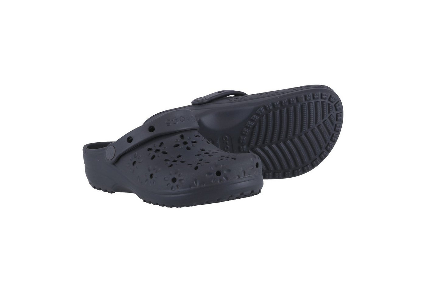 Crocs Sandale Classic Floral Cut Out Clog grau Damen Badeschuh