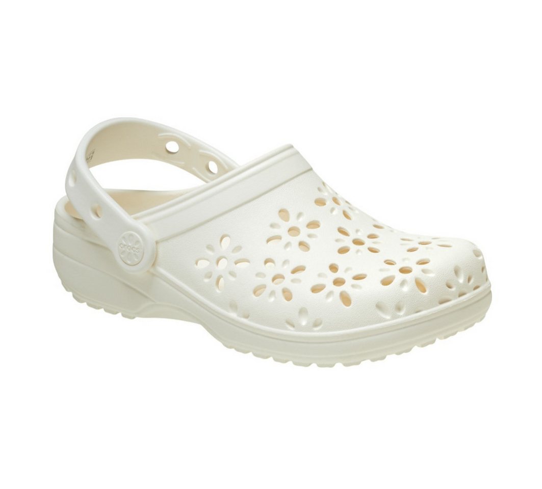 Crocs Sandale Classic Floral Cut Out Clog weiss Damen Badeschuh