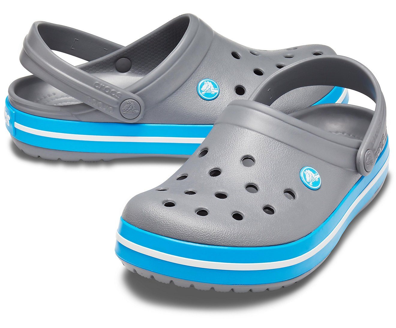 Crocs Sandale Crocband Clog charcoalgrau/ocean Herren/Damen Badeschuh