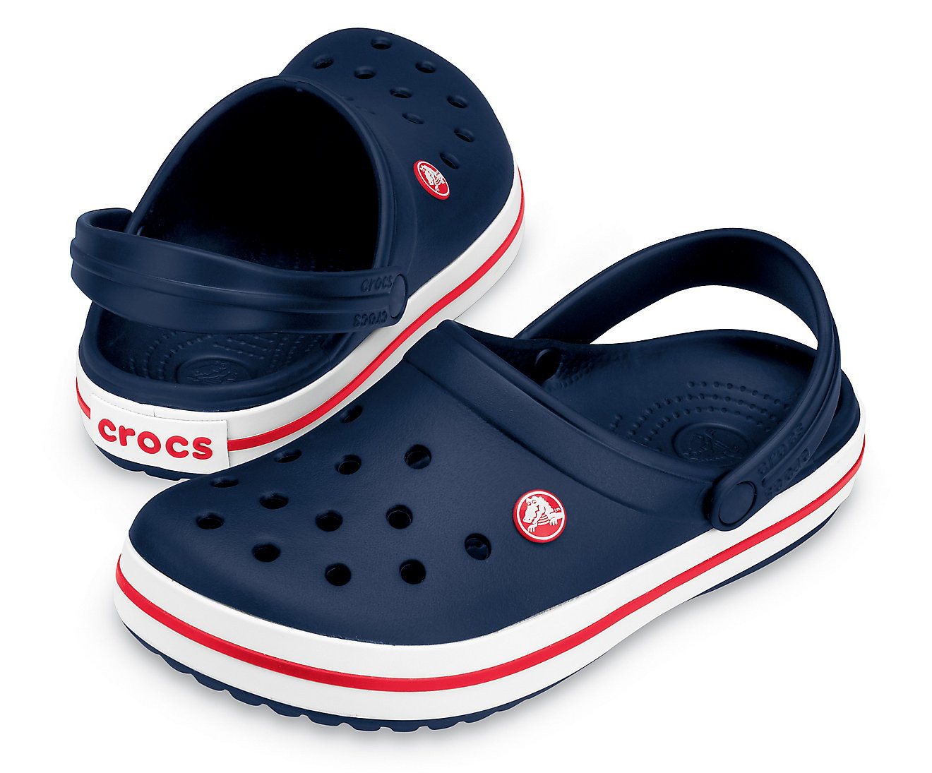 Crocs Sandale Crocband Clog navyblau/weiss/rot Badeschuh