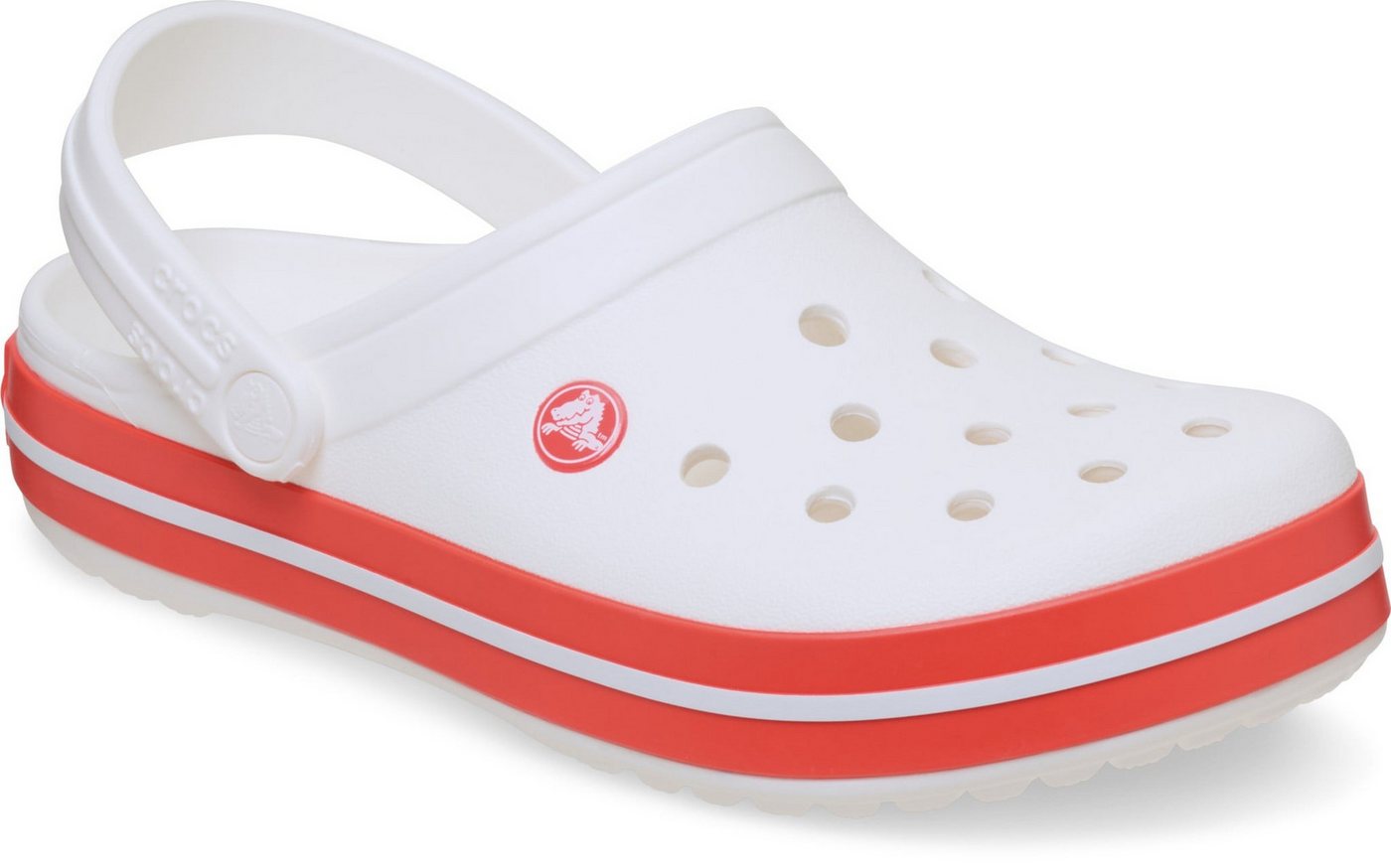 Crocs Sandale Crocband Clog weiss/rot Badeschuh