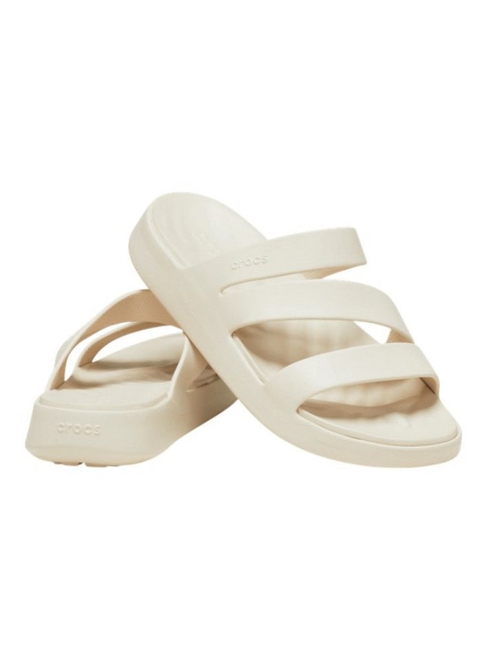 Crocs Sandale Getaway Strappy (leichtes, nahtlos, flexibel) beige Damen Badeschuh