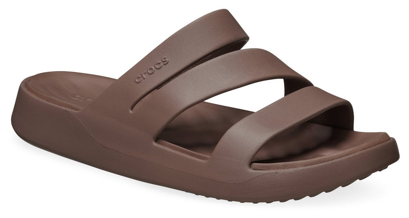 Crocs Sandale Getaway Strappy (leichtes, nahtlos, flexibel) braun Damen Badeschuh