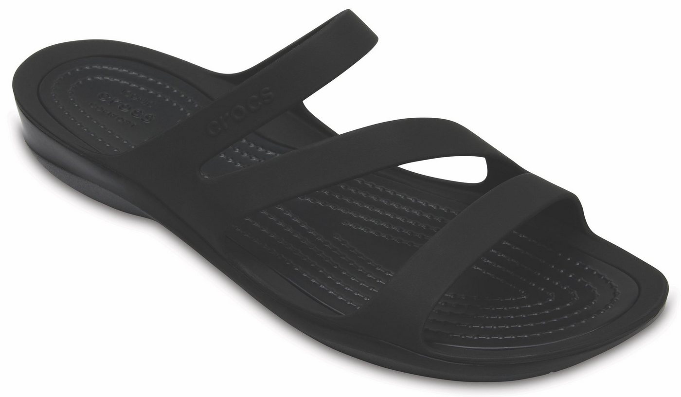Crocs Swiftwater Sandal Badepantolette, Sommerschuh, Badeschuh, Poolslides, genoppte Innensohle (schwarz)