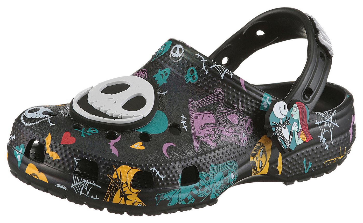 Crocs The Nightmare Before Christmas Jack and Sally Classic Clog Clog Hausschuh mit zwei übergroßen Jibbitz™-Ansteckern