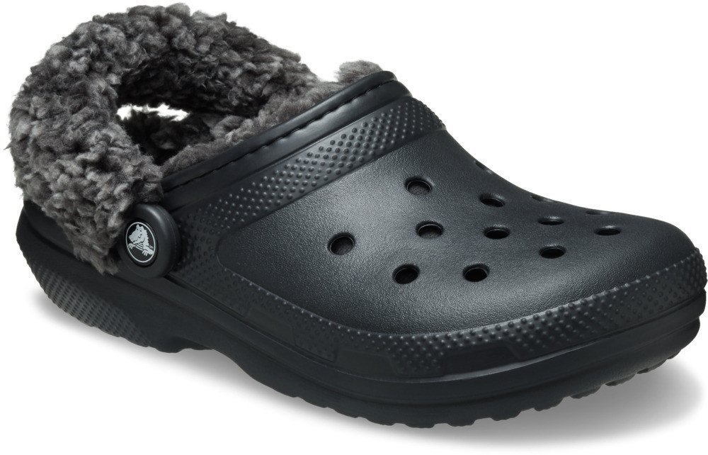 Crocs Unisex Classic Fleece Lined Clog Hausschuh Clog, Pantoffel mit Warmfutter (schwarz)