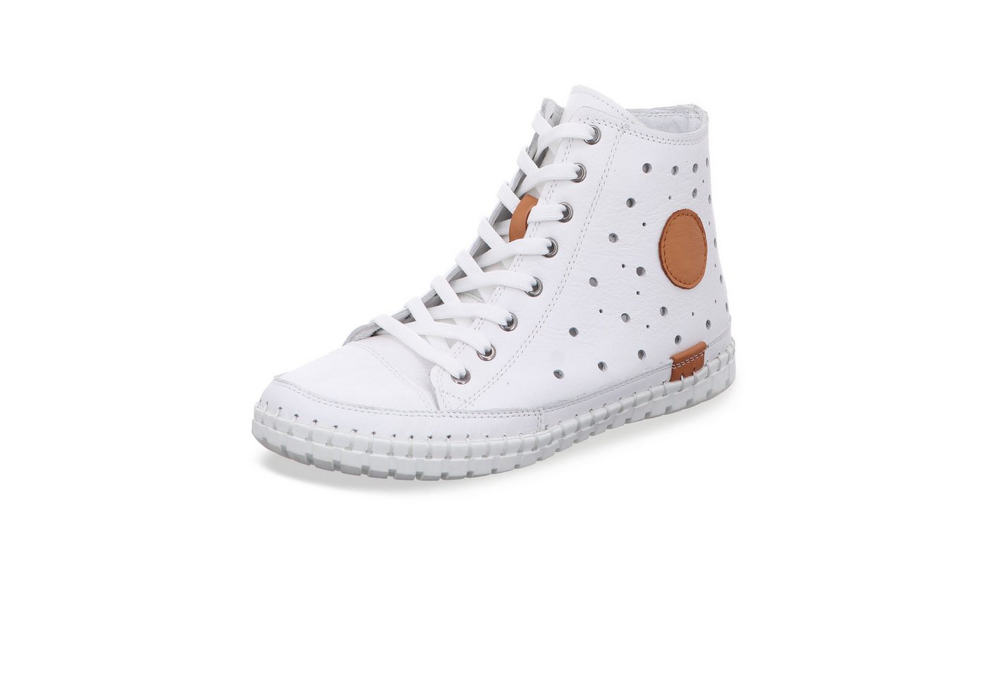 Damen Stiefelette (braun/weiß)