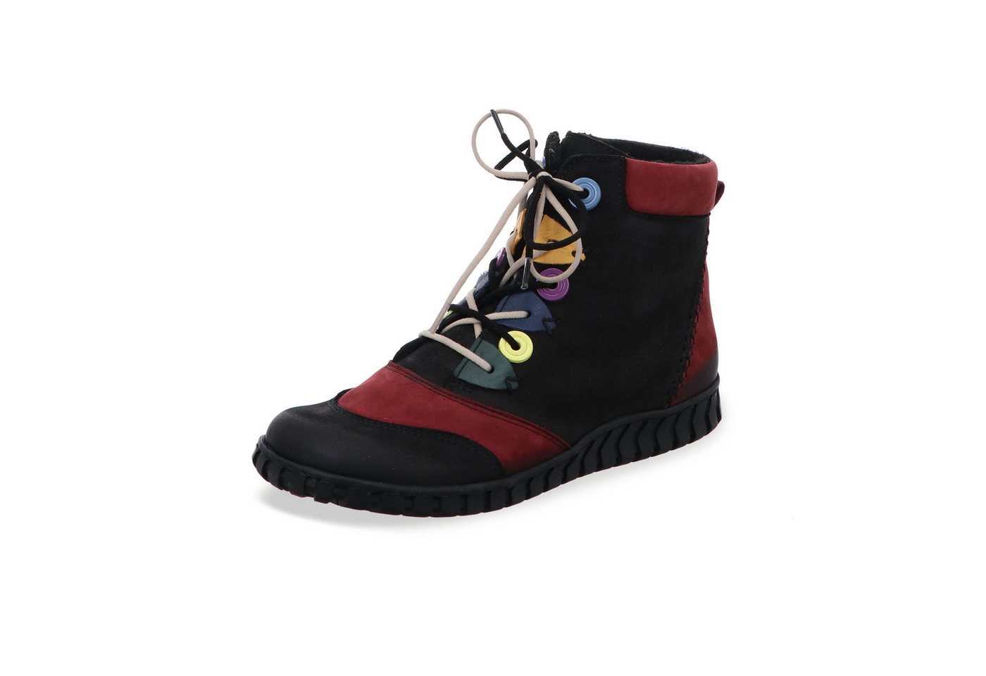 Damen Stiefelette (gelb/rot/schwarz)