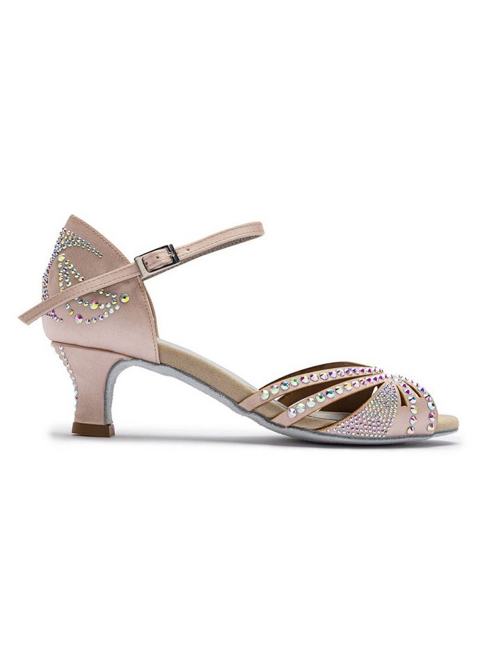 Dancing Queens Sparkle Shine Tanzschuhe - Absatz 5.0 cm flare Sandalette Satin Heels, Salsa Bachata Standardtanz Discofox