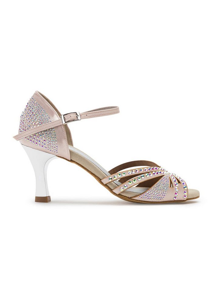 Dancing Queens Sparkle Shine Tanzschuhe - Absatz 7.0 cm flare Sandalette Satin Heels, Salsa Bachata Standardtanz Discofox