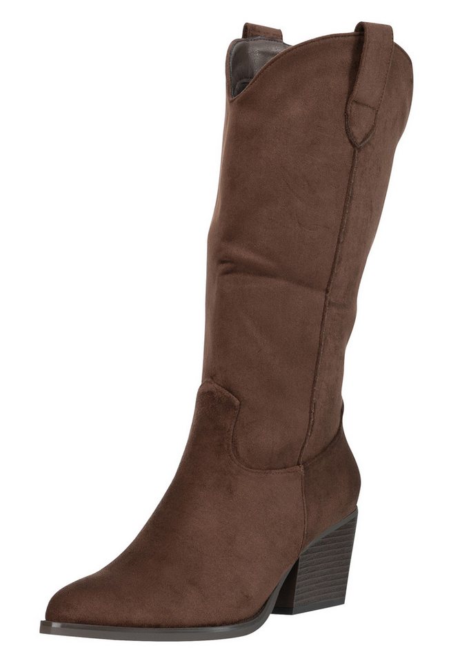 Day Vine Cowboy Boots Damen kniehoch mit Blockabsatz & Western Design Cowboystiefel
