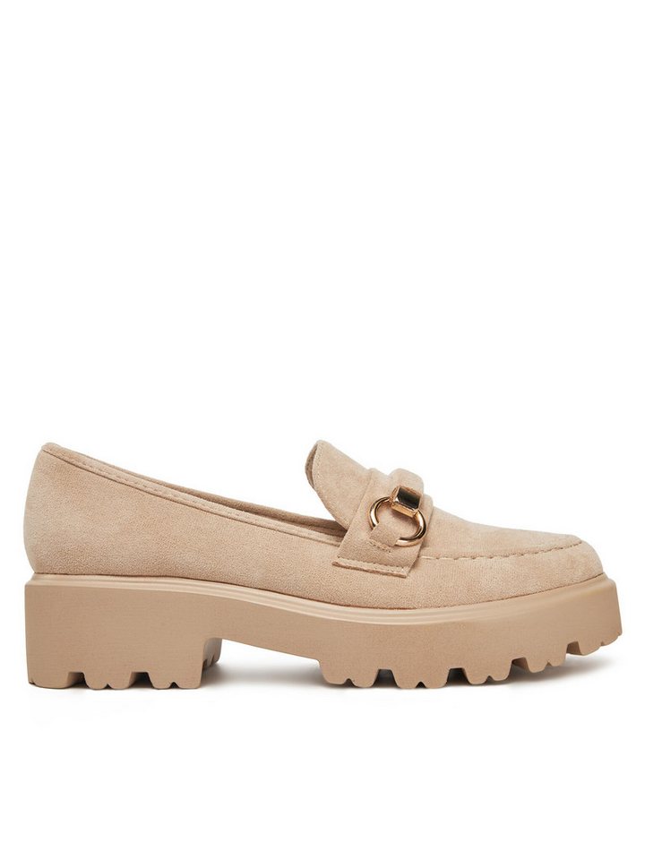 DeeZee Damen-Loafers Beige LE601-4 Mokassin