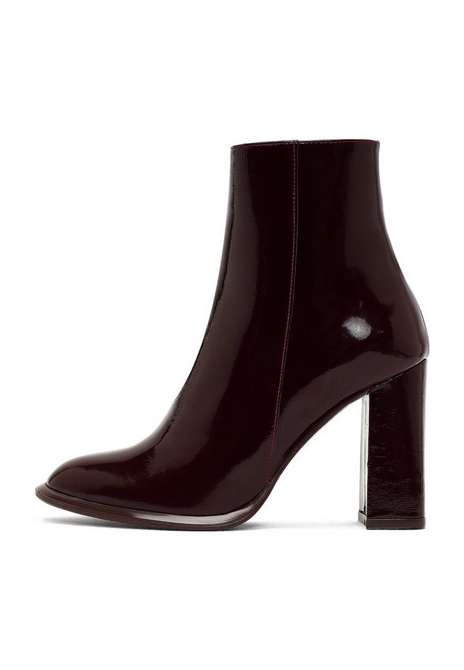 Derimod Absatz-Stiefeletten aus Lackleder Ankleboots Reißverschluss, Textilfutter, TPU Sohle, Absatz 8 cm