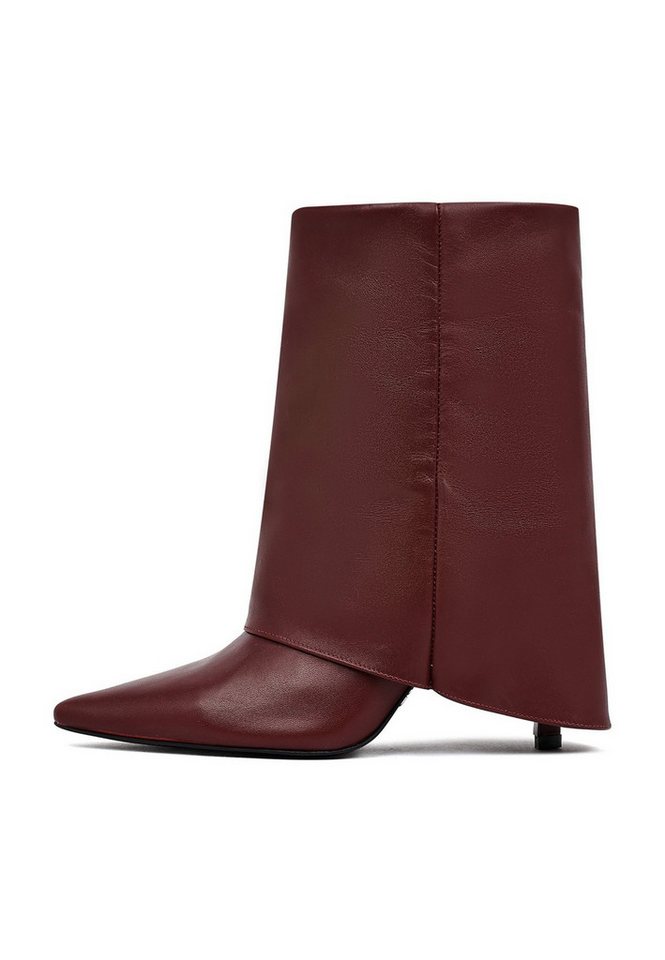 Derimod Absatz-Stiefeletten aus Leder Ankleboots Textilfutter, Absatz 7 cm