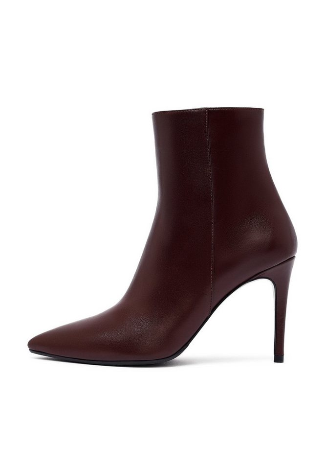 Derimod Absatz-Stiefeletten aus Leder Ankleboots Reißverschluss, Leder-Textil-Futter, TPU Sohle, Absatz 7,5 cm (rot)