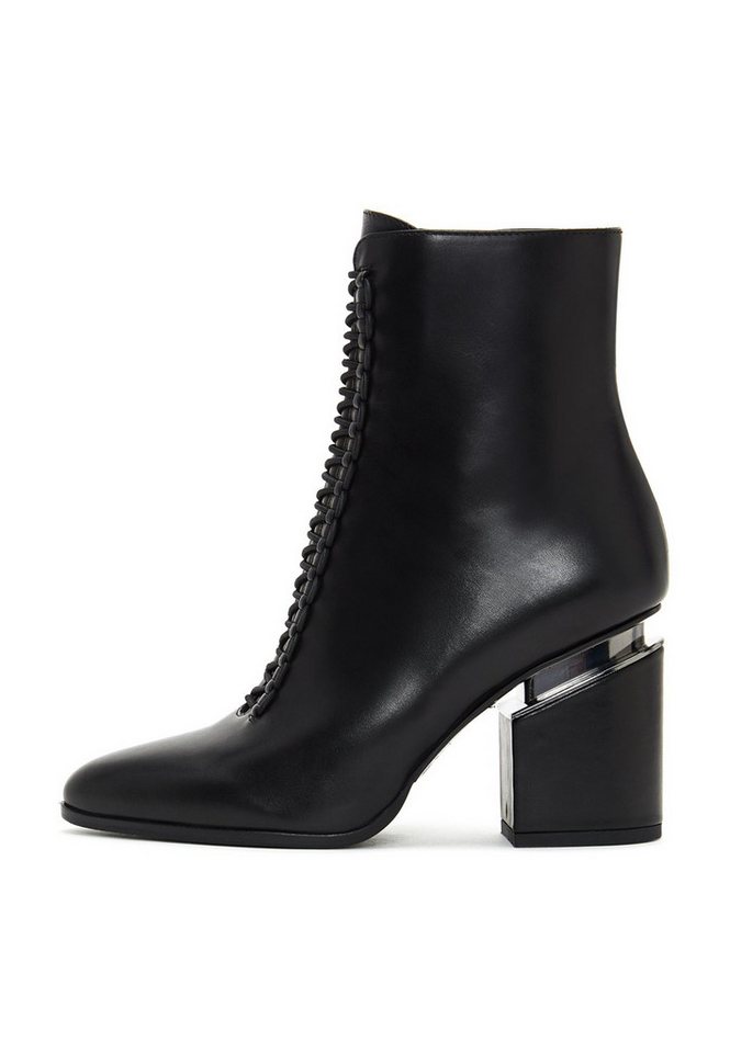 Derimod Absatz-Stiefeletten aus Leder Ankleboots Schnürsenkel, Textilfutter, TPU Sohle, Absatz 6 cm