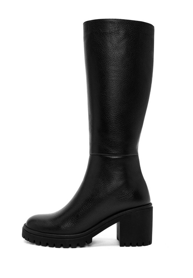 Derimod Absatzstiefel aus Leder Bootsschuh Reißverschluss, Textilfutter, Thermosohle, Absatz 10 cm