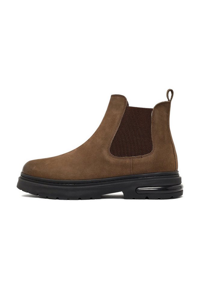 Derimod Chelsea-Stiefel aus Nubukleder Chelseaboots Textilfutter, Gummisohle