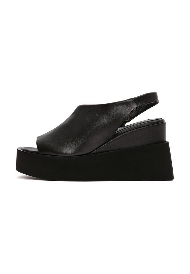Derimod Keilabsatz-Sandalen aus Leder Sandale Echtleder, Lederfutter, TPU-Sohle, Slingback-Design