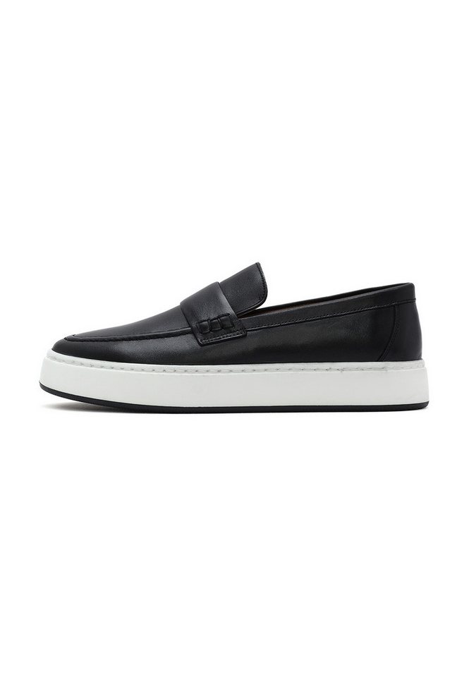 Derimod Lässige Loafer aus Leder Loafer Echtes Leder, Lederfutter, Polyurethan-Sohle, Slip-On-Stil (schwarz)