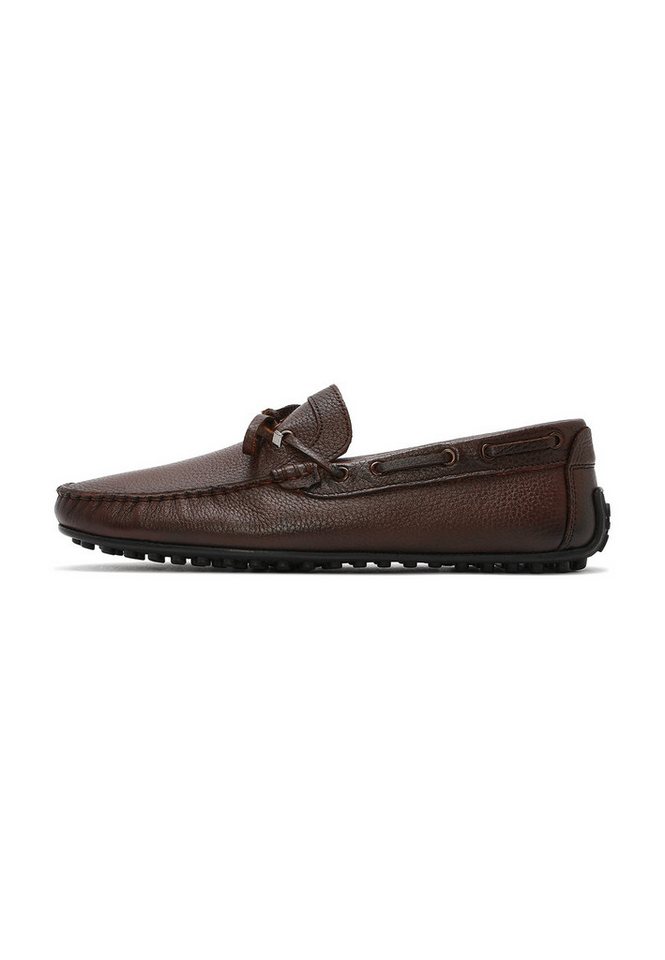 Derimod Lässige Loafer aus Leder Loafer Echtleder, Lederfutter, Gummisohle, Slipper-Design (braun)