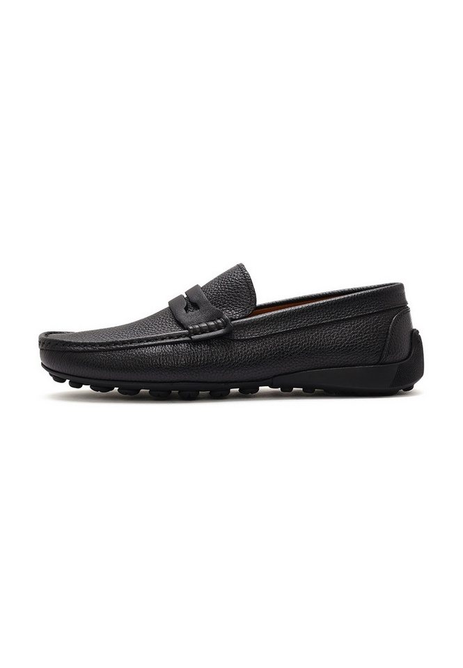 Derimod Lässige Loafer aus Leder Loafer Echtes Leder, Lederfutter, Gummisohle, Slipper-Design, Genarbte Textur