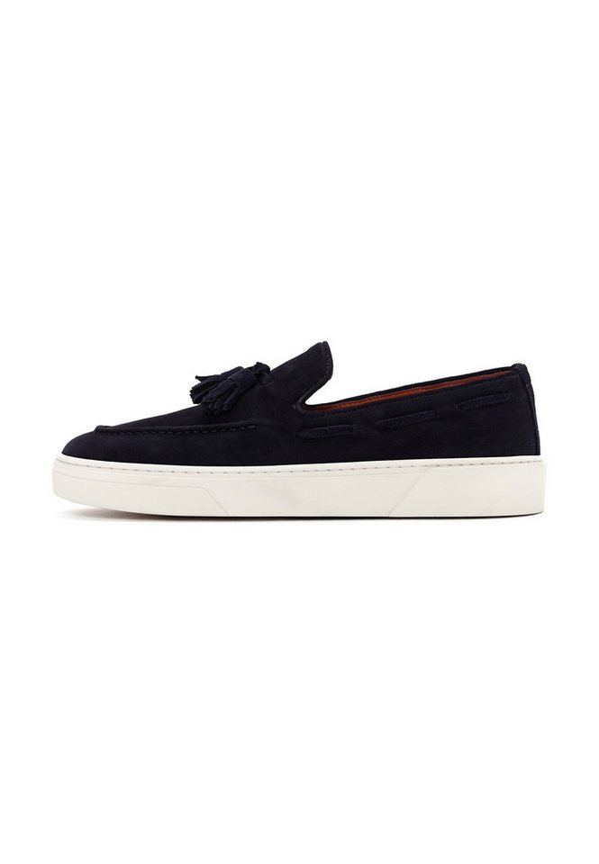 Derimod Lässige Loafer aus Veloursleder Loafer Echtes Wildleder, Gummisohle, Quastendetail, Slip-On Passform