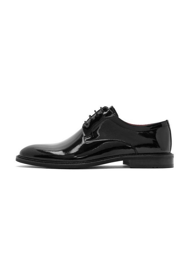 Derimod Lässige Schnürschuhe aus Lackleder Schnürschuh Lackleder, Lederfutter, Schnürverschluss, Elegantes Design