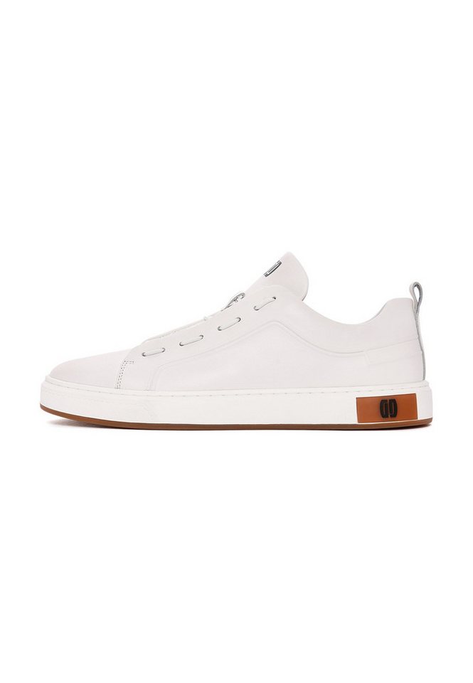 Derimod Leder Sneaker Sneaker Echtes Leder, Lederfutter, Elastische Schnürsenkel, Herren Casual