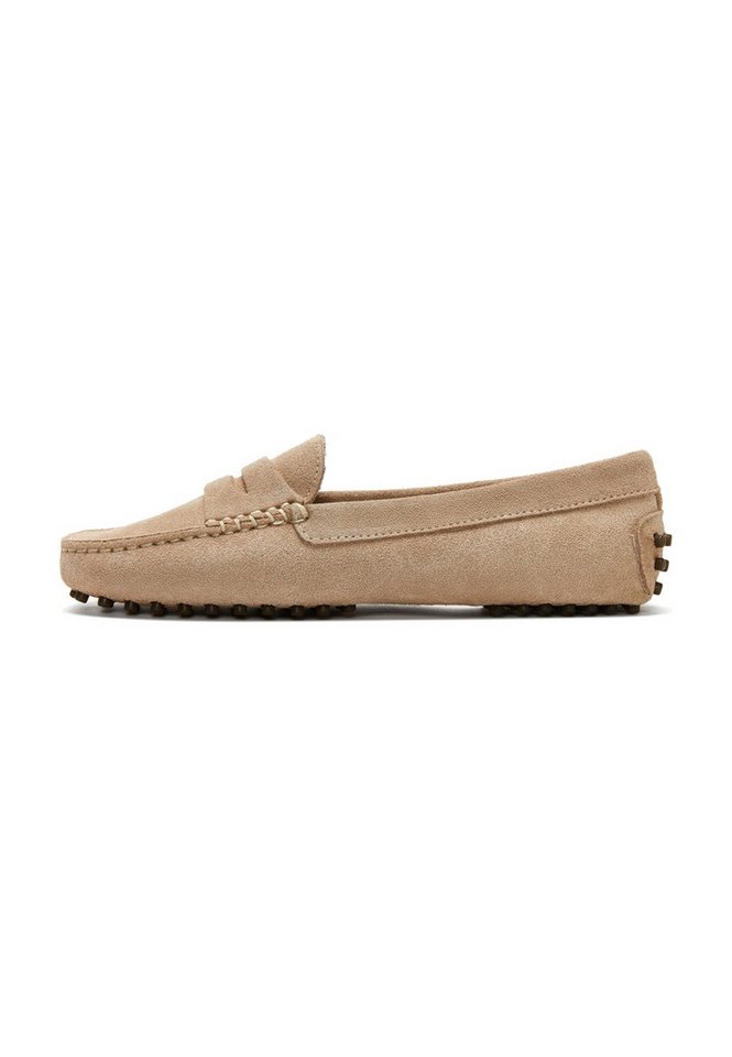 Derimod Loafer aus Veloursleder Loafer Echtes Wildleder, Lederfutter, TPU-Sohle, Slip-on-Design (beige)