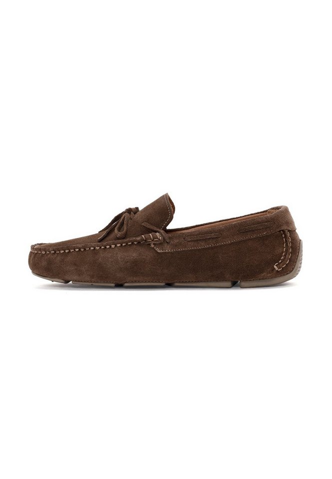 Derimod Loafer aus Wildleder Loafer Lederfutter, Gummisohle
