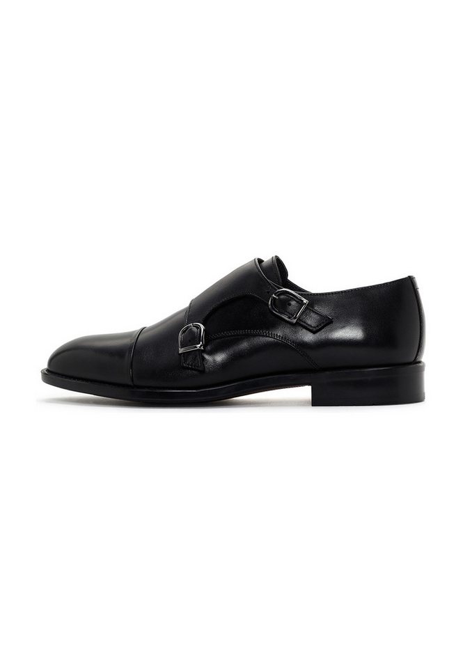 Derimod Monk-Schuhe aus Leder Schnürschuh Echtleder, Doppelschnalle, Lederfutter, Neolit-Sohle, Kappennaht