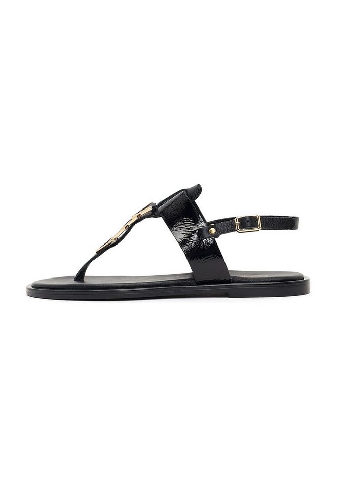 Derimod Sandalen aus Leder Sandale Echtes Leder, Komfortfutter, TPU-Sohle, Knöchelriemen, Metalldetail