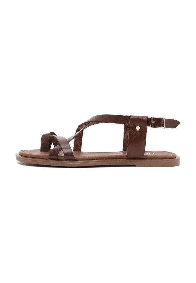 Derimod Sandalen aus Leder Sandale Echtes Leder, Lederfutter, Schnallenverschluss, Riemendesign (braun)