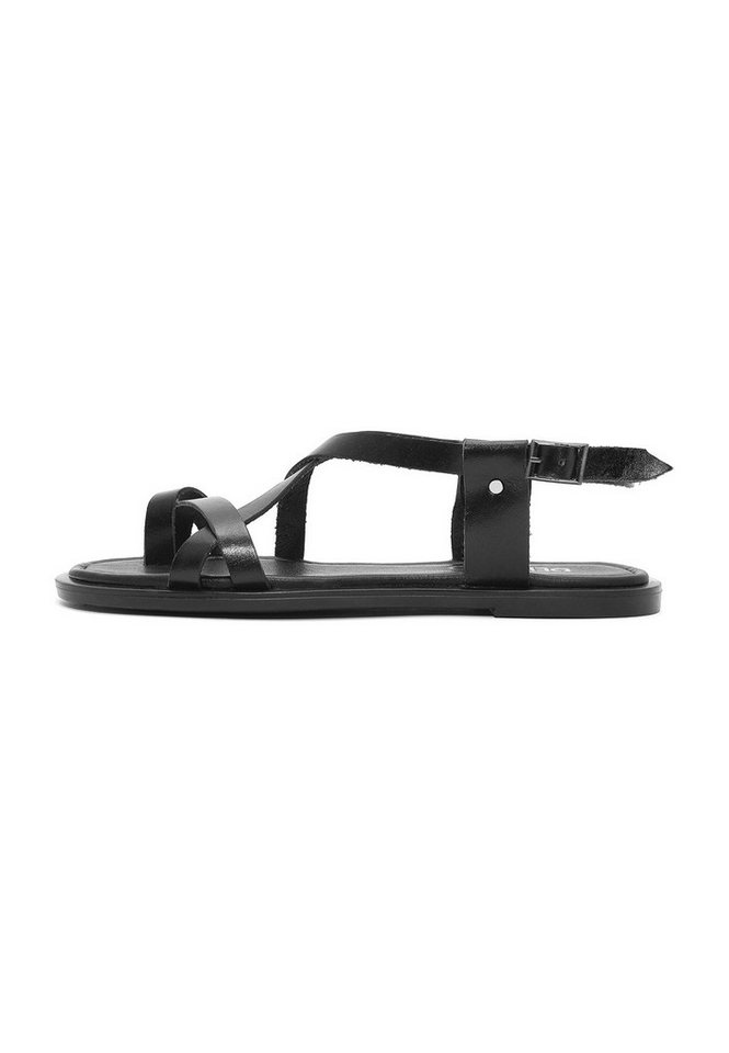 Derimod Sandalen aus Leder Sandale Echtes Leder, Lederfutter, Schnallenverschluss, Riemendesign