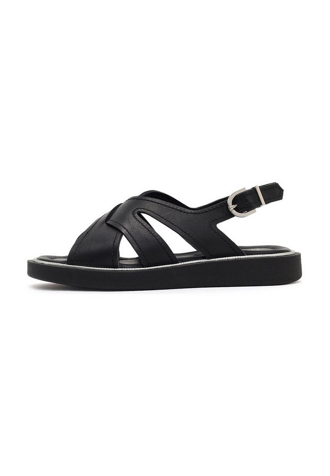 Derimod Sandalen aus Leder Sandale Echtes Leder, Lederfutter, TPU-Sohle, Knöchelriemen, Plateau-Design