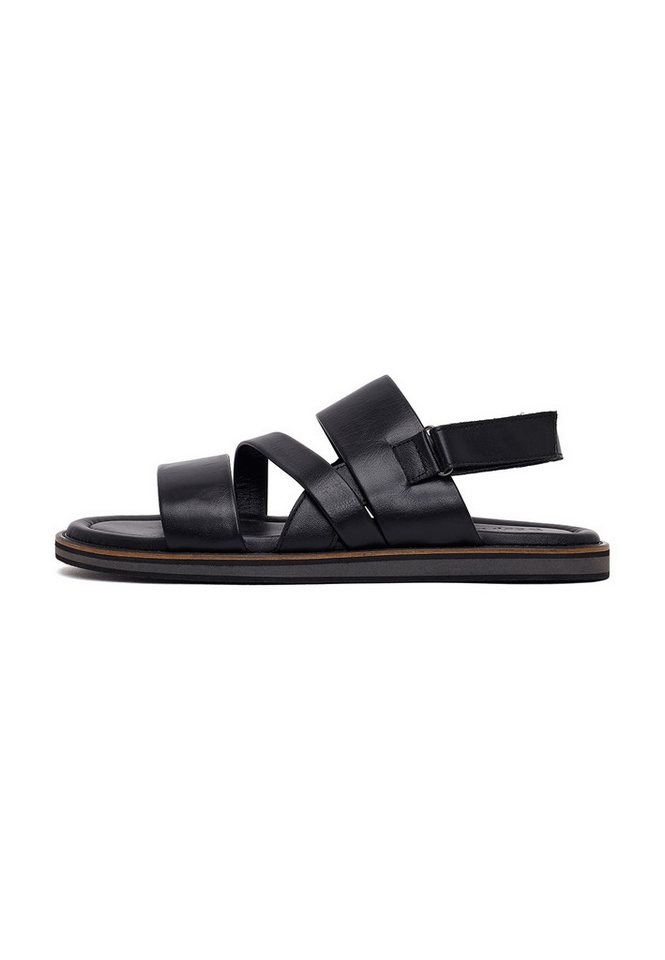 Derimod Sandalen aus Leder Sandale Echtes Leder, Lederfutter, Verstellbarer Riemen, Multi-Riemen-Design (braun)