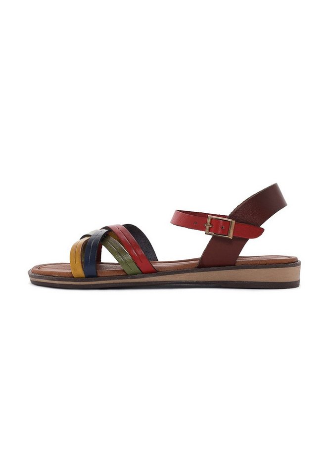 Derimod Sandalen aus Leder Sandale Echtes Leder, TPU-Sohle, Schnallenverschluss, Mehrriemen-Design