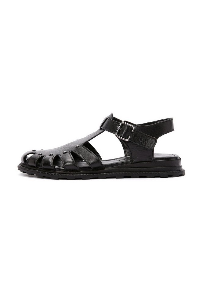 Derimod Sandalen aus Leder Sandale Echtes Leder, TPU-Sohle, Schnallenverschluss, Nietenverzierung