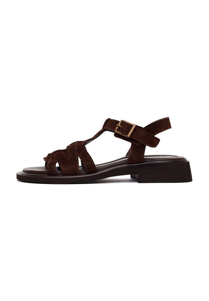 Derimod Sandalen aus Veloursleder Sandale Echtes Wildleder, Lederfutter, TPU-Sohle, Schnallenverschluss