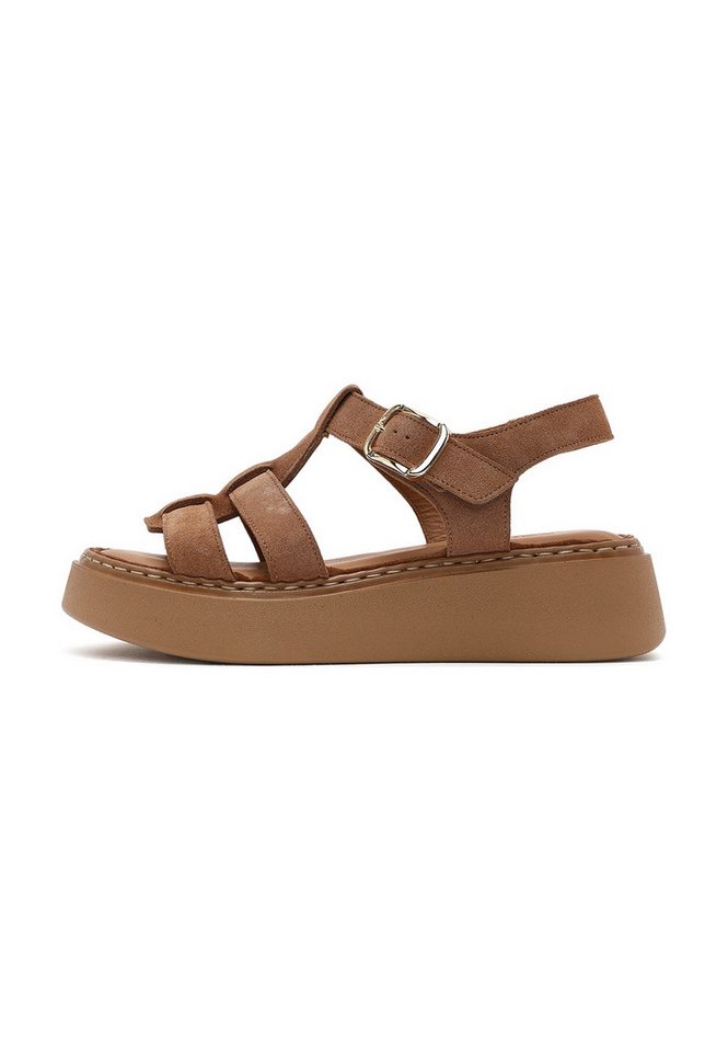 Derimod Sandalen aus Veloursleder Sandale Wildleder, Lederfutter, TPU-Sohle, Schnallenverschluss