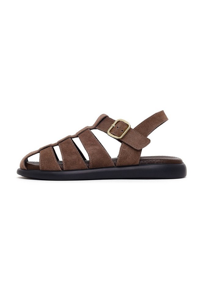 Derimod Sandalen aus Veloursleder Sandale Wildleder-Obermaterial, Lederfutter, TPU-Sohle, Verstellbarer Riemen