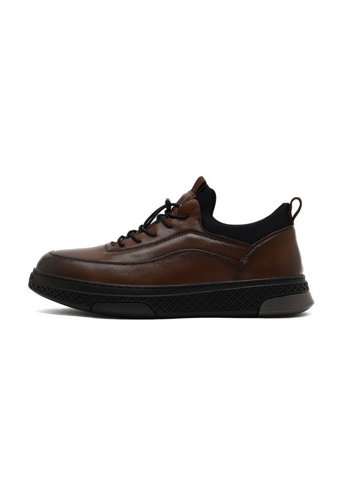 Derimod Sneaker aus Leder Sneaker Schnürsenkel, Lederfutter, Gummisohle (braun)