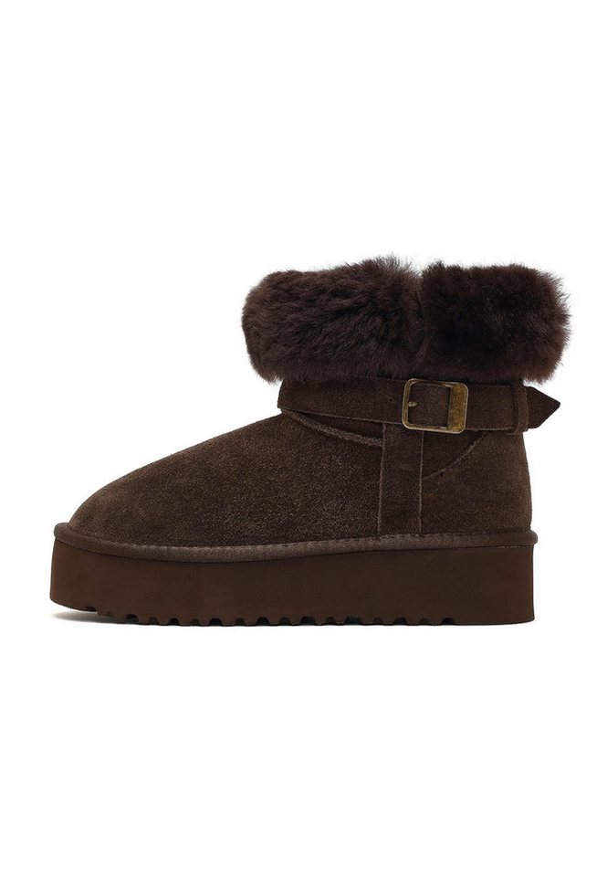 Derimod Teddy-Stiefel aus Veloursleder Ankleboots