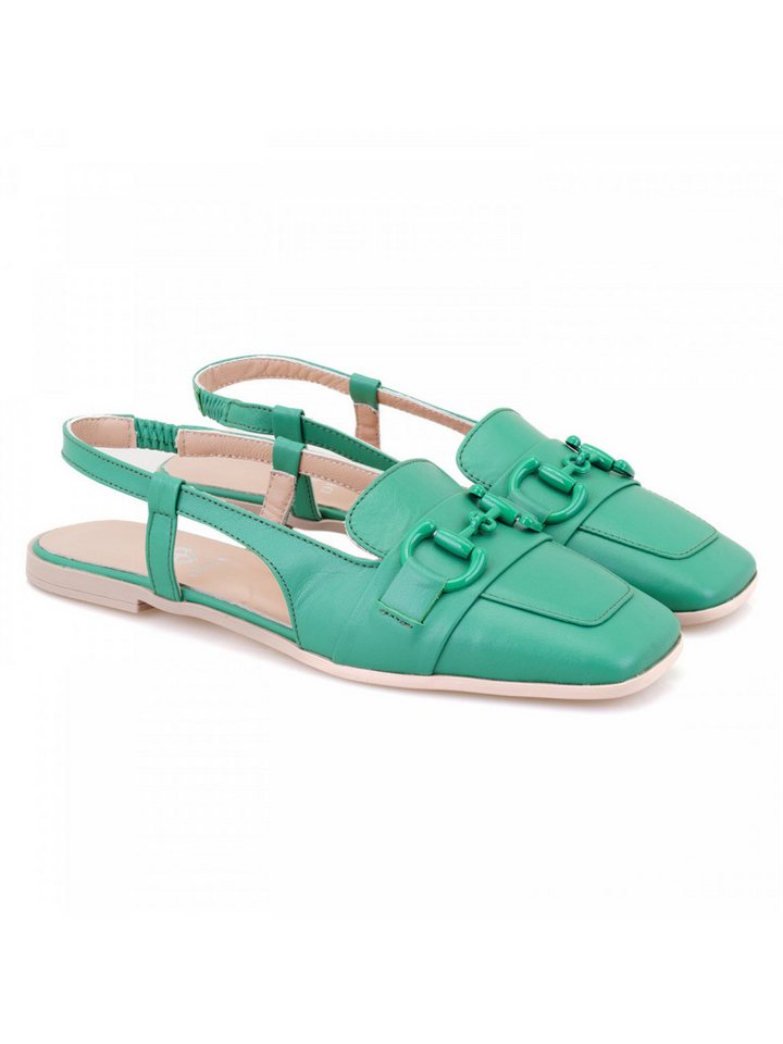 Desa Damen-Ballerinas aus Leder – Slingback, Gummisohle, flacher Absat Loafer
