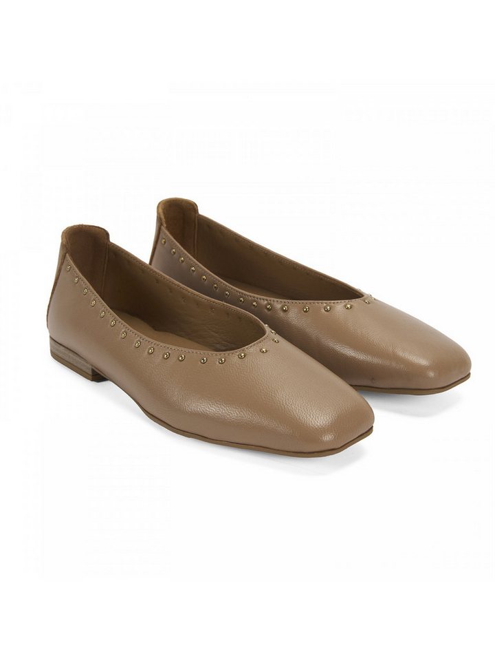 Desa Damen-Ballerinas – Obermaterial und Futter aus Leder, flacher Abs Ballettschuh