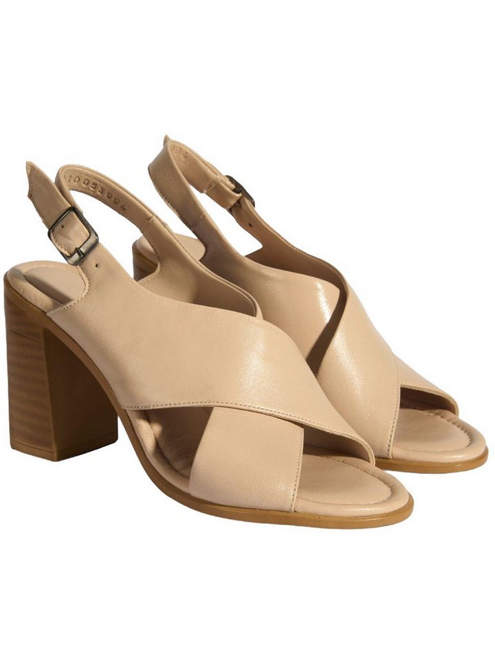 Desa Damen-Ledersandalen – Blockabsatz, Schnallenverschluss Sandale