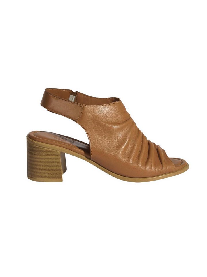 Desa Damen-Ledersandalen – Blockabsatz, Schnallenverschluss Slipper